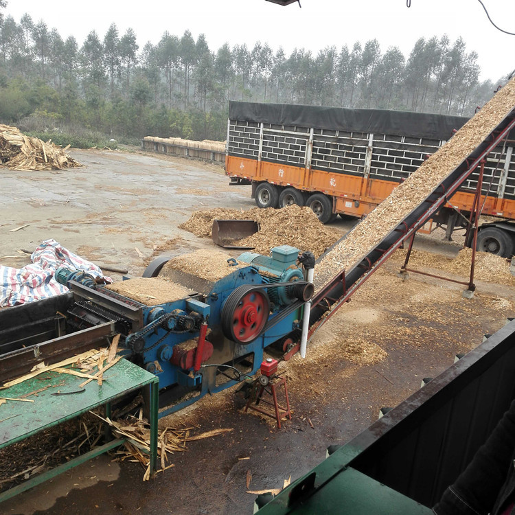 竹林用鼓式削片机216型 带输送机竹子切片机