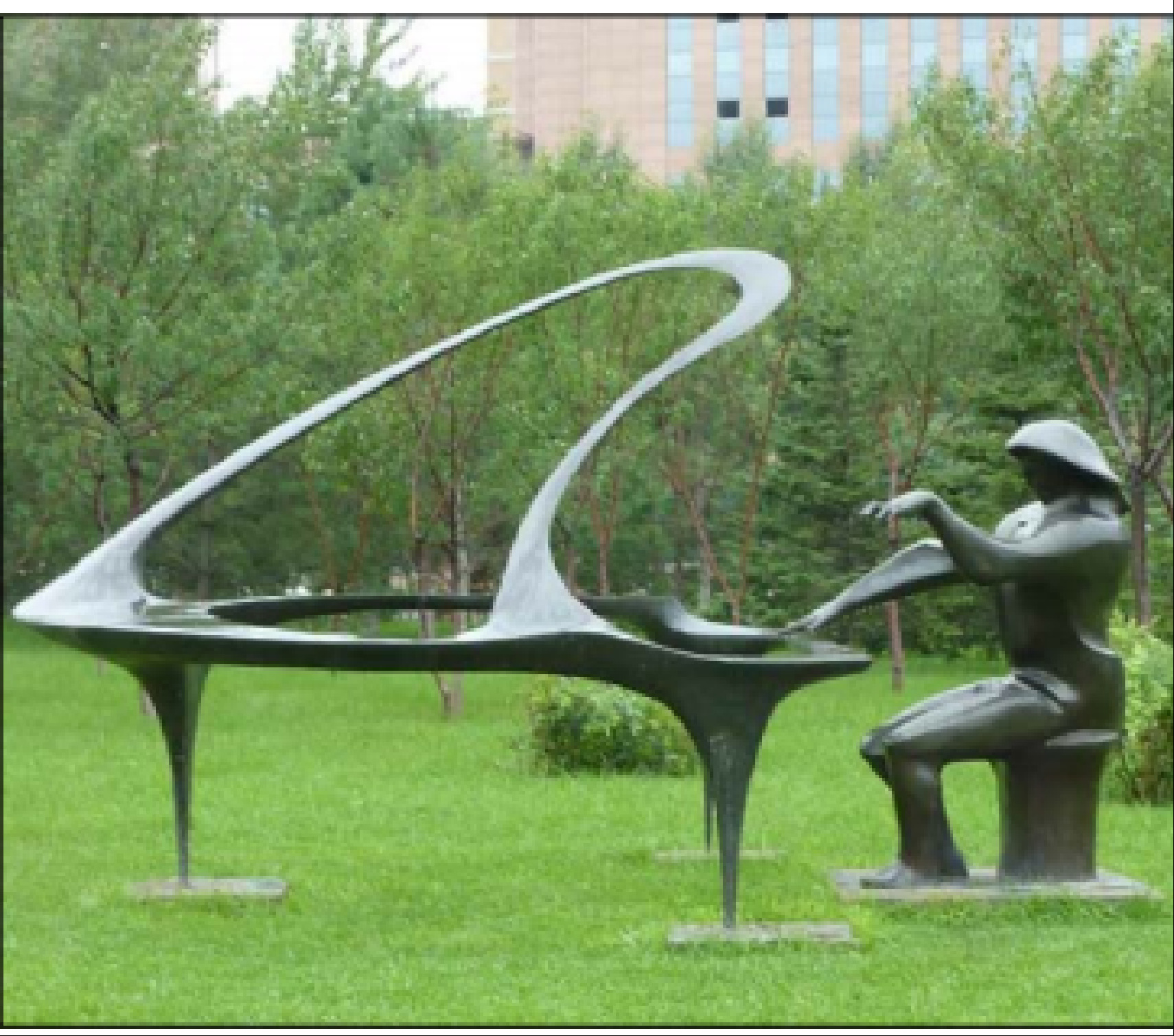 户外弹钢琴雕塑演奏摆件校园公园广场简约现代玻璃钢音乐园林景观