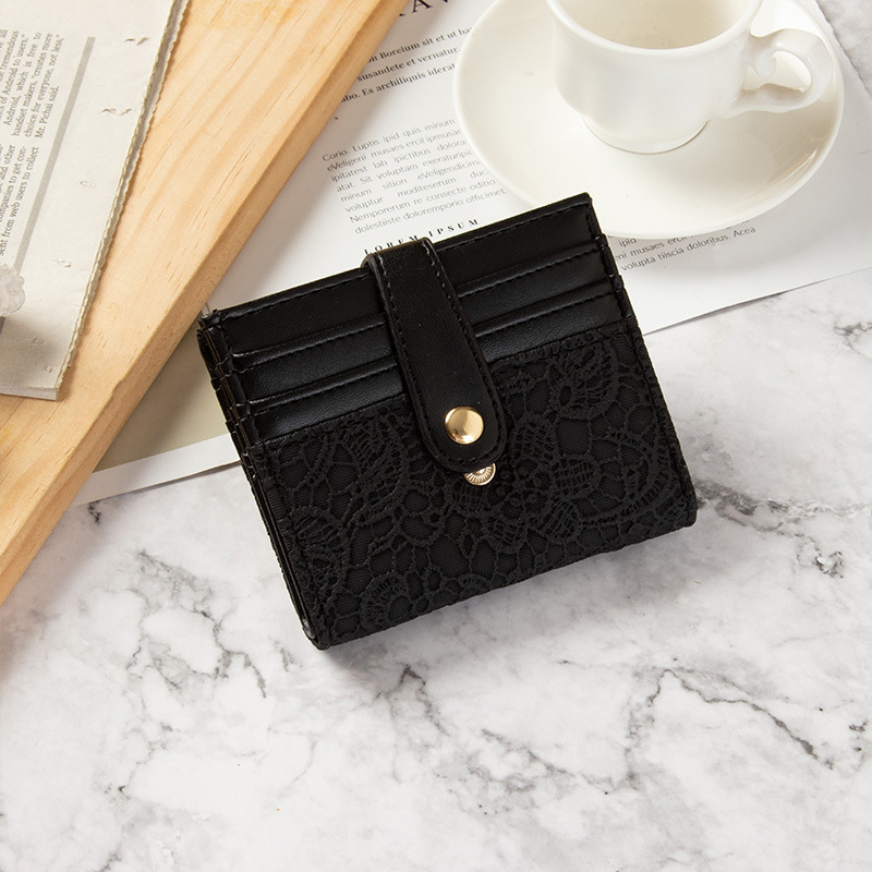 Small Wallet Women's Short Korean Style Foreign Trade New Simple Retro Folding Buckle Multiple Card Slots Compact Card Holder Coin Purse