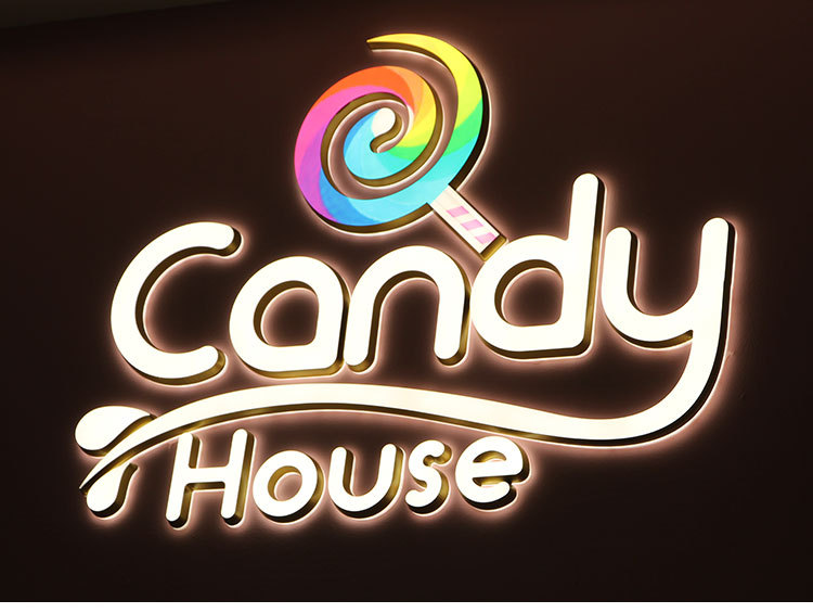 亚克力无边迷你发光字不锈钢广告字平面树脂灯箱定制led门头招牌