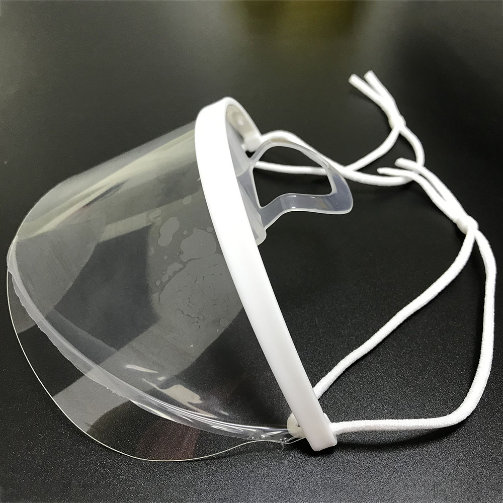 餐厅餐饮口水罩防飞沫防溅面罩微笑透明罩pet/pp防雾防唾沫口水罩