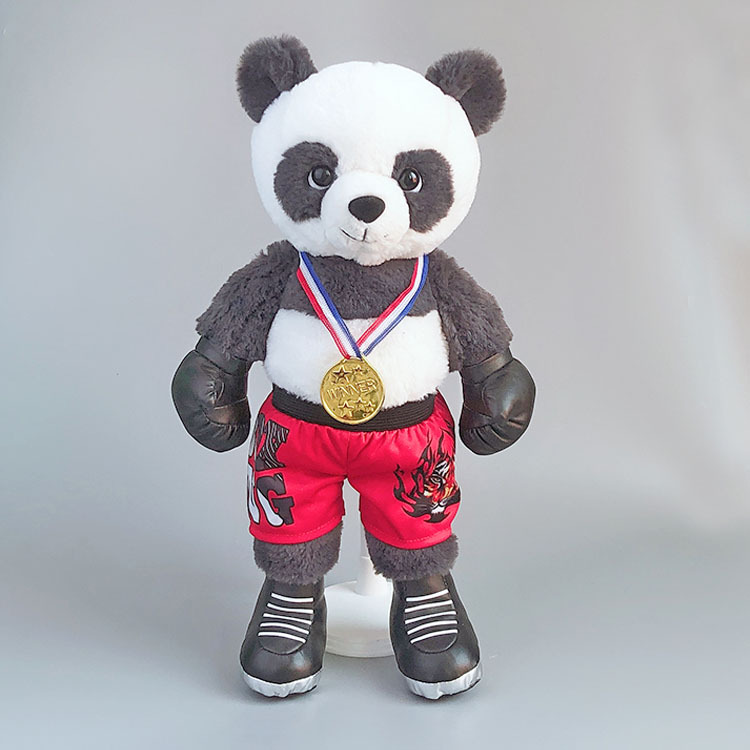 2020新款创意拳击公仔熊猫毛绒玩具大象抓机娃娃批发男孩生日礼物