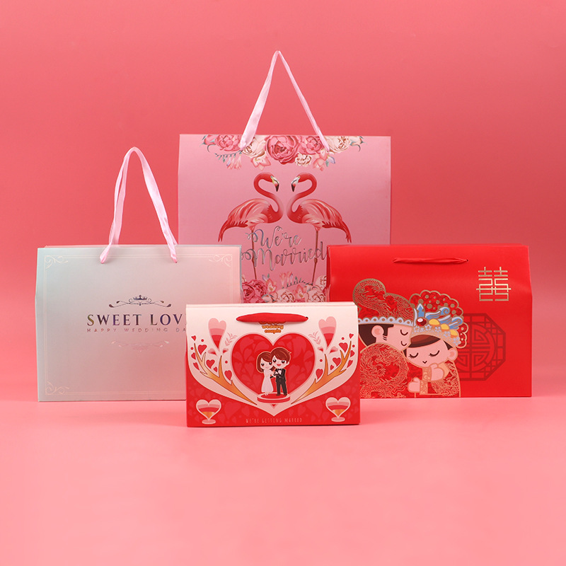鸿仰 结婚礼包喜糖盒子婚礼糖果盒手提婚庆回礼喜糖袋礼盒包装盒