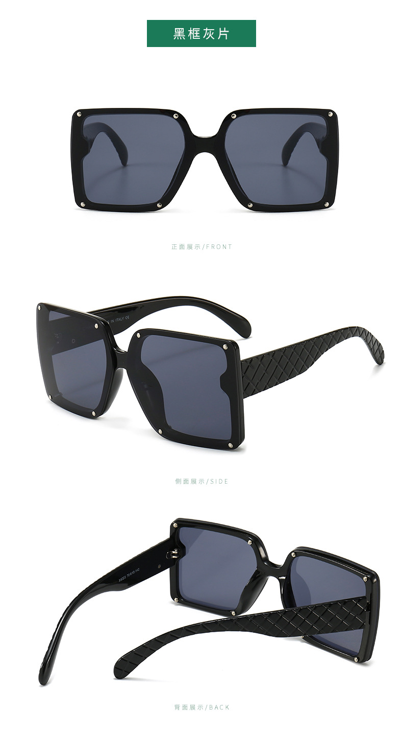 跨境爆款欧美时尚男女同款正方形沙滩镜新款简约渐变大框太阳眼镜
