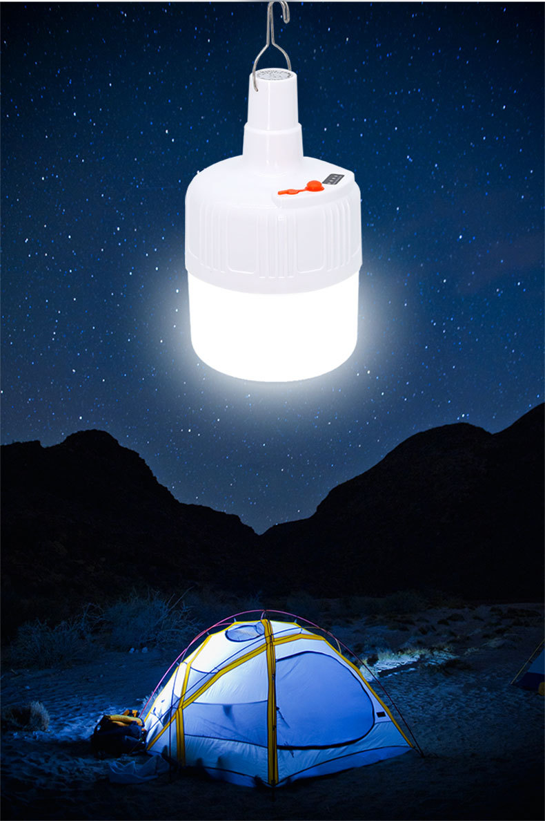 厂家直销太阳能遥控充电灯泡家用停电应急灯室外庭院带太阳能板灯