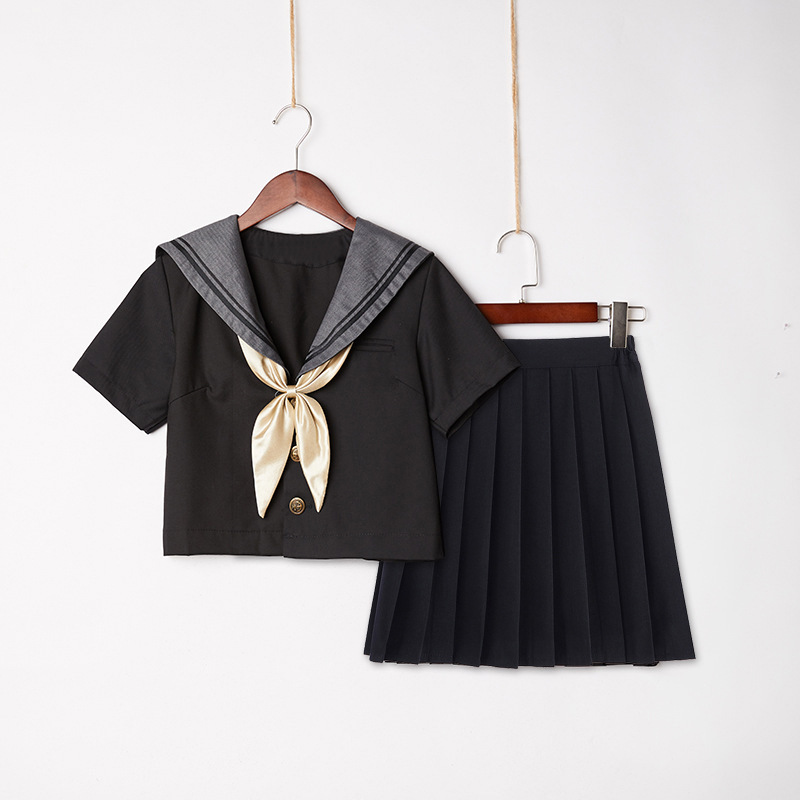 正统jk制服暗黑六芒星不良水手服松紧裙日本学生校服班服套装