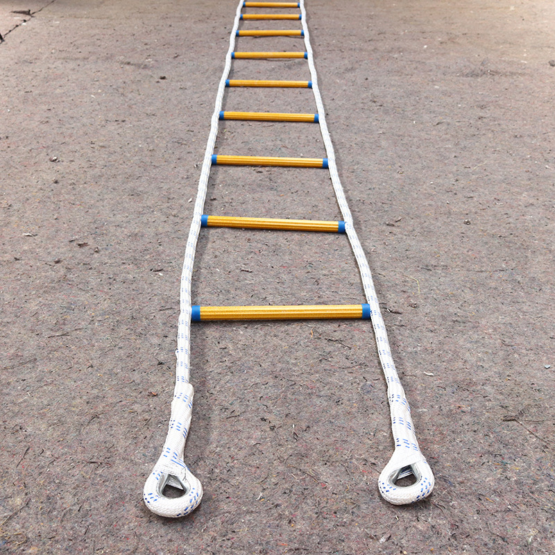 消防软梯 防水救援训练逃生绳梯 高空作业安全折叠绝缘软爬梯