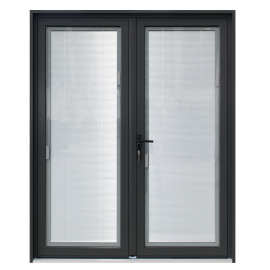 厂家直销 铝合金防盗双平开门 入户庭院阳台玻璃内置百叶平开门