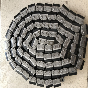 厂销包胶橡胶链条10bg2带橡胶u型盖板输送链条带胶链条工业链条