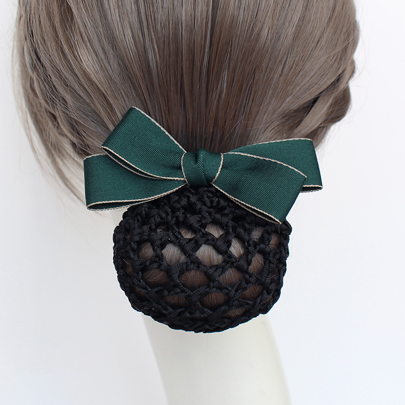 头花女职业上班盘发网兜韩系甜美清新护士专用发网空乘盘头发网套