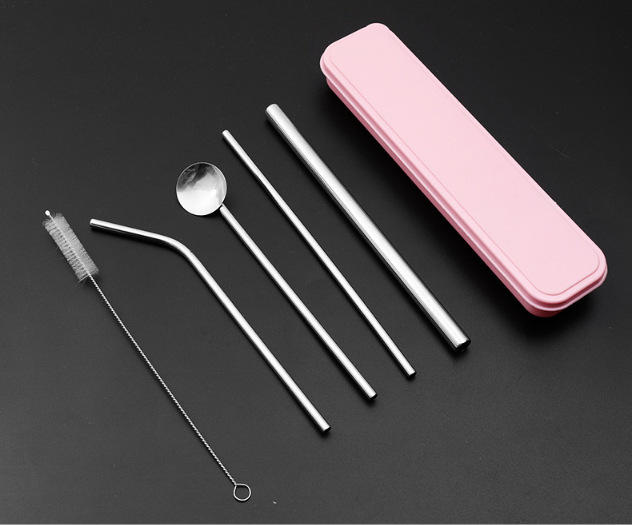 享首单包邮或首单立减颜色吸管六件套(1直 1弯 1粗 1勺管 1刷 1盒)8