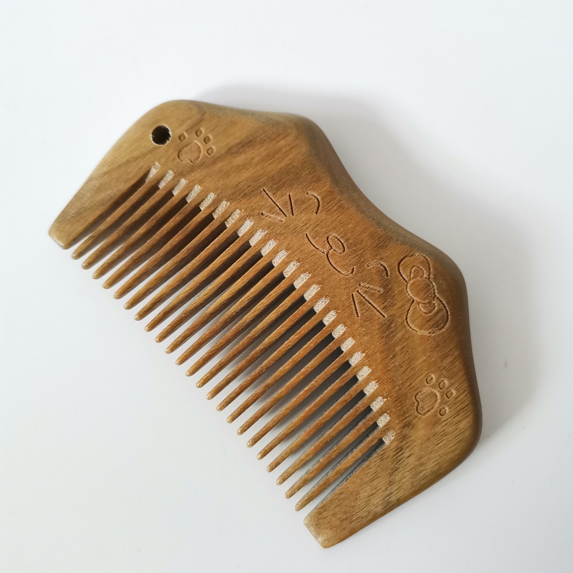 天然绿檀木梳子檀香木实木梳子 包包梳实用品梳子批发