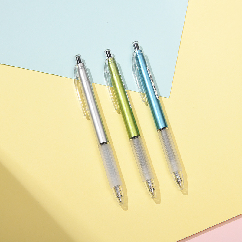 橘林 bx 500按压式大容量中性笔水笔金属喷漆简约小清新高级商务