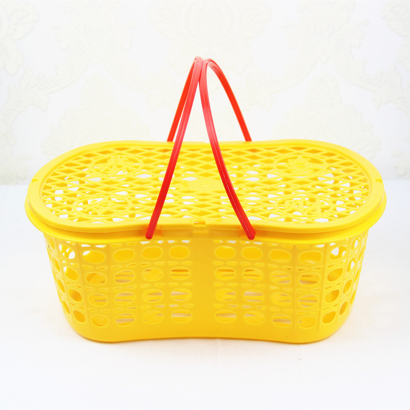 5斤8斤砂糖橘篮子黄色手提带盖水果采摘篮沙糖桔礼品包装枇杷篮