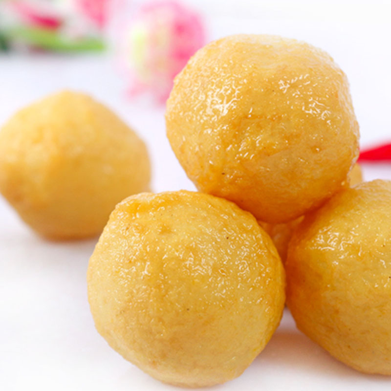 黄金鱼蛋平海 咖喱鱼蛋弹牙丸子油炸小吃冷冻鱼丸子火锅食材400g