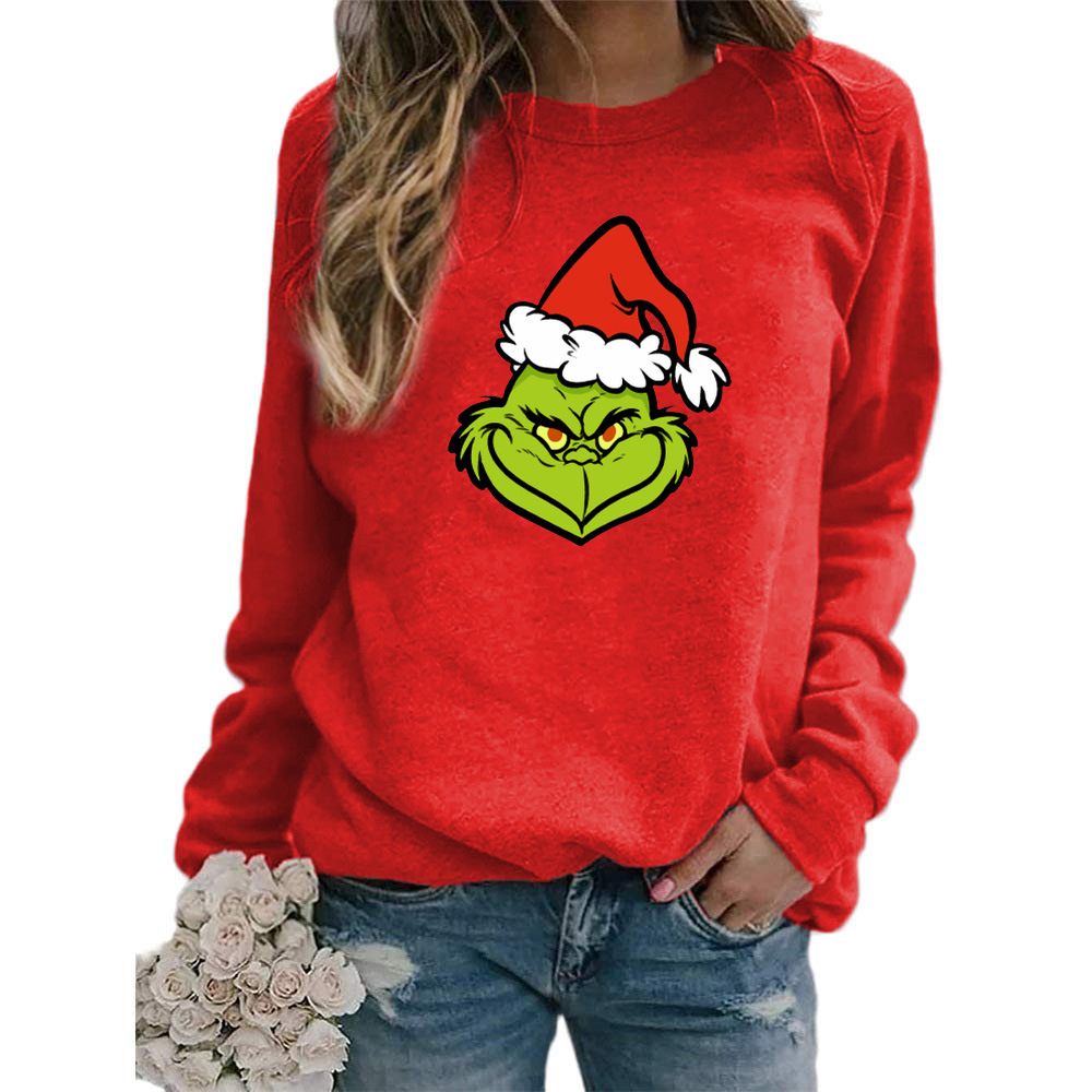 2020速卖通亚马逊ebay跨境热销 圣诞格林奇图案印花圆领卫衣欧美