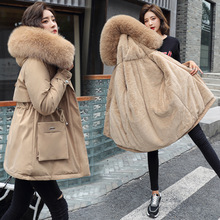 工装派克服女式棉衣跨境2020冬季韩版女士羽绒棉服连帽大码防寒衣