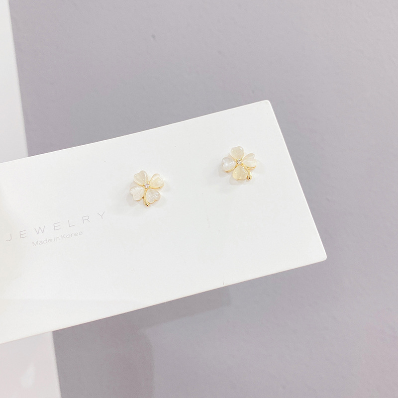 Sterling Silver Needle Stud Earrings Female Korean Style Trendy Earrings One Card Three Pairs of Earrings Suit Environmental Protection Electroplating Real Gold Ear Rings