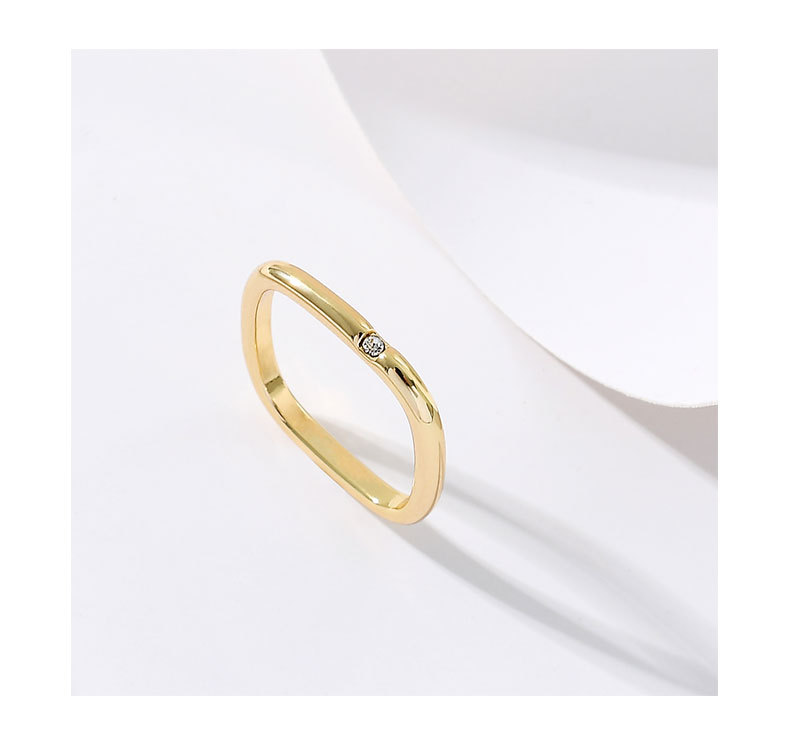 18k 小方戒指抖音爆款情侣对戒日韩简约情人节送礼四方素圈戒指女