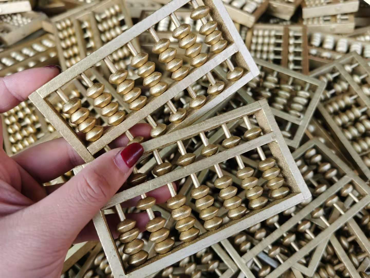 厂家直销 实木质 老式 儿童抓周 专用道具 珠心算算盘