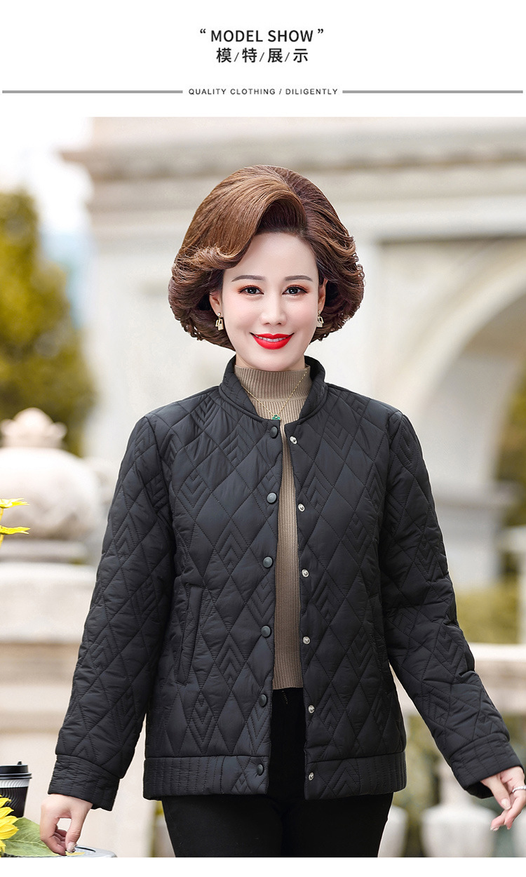 妈妈秋冬装棉衣中年仿丝棉服2020新款加绒小棉袄中老年人女装外套