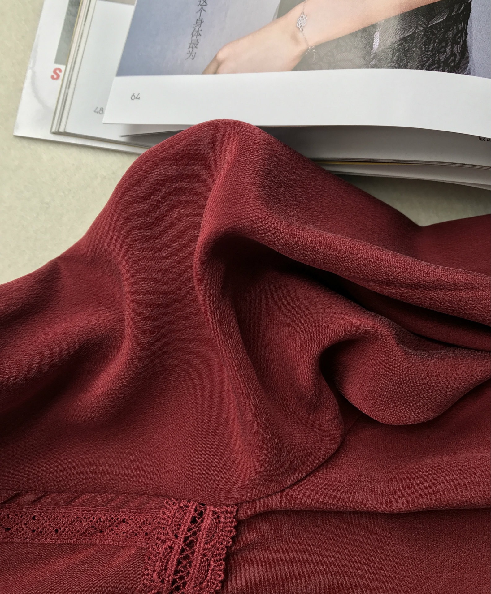 经典软糯重砂洗 优雅木耳边 浓浓的法式风情 长袖真丝衬衫