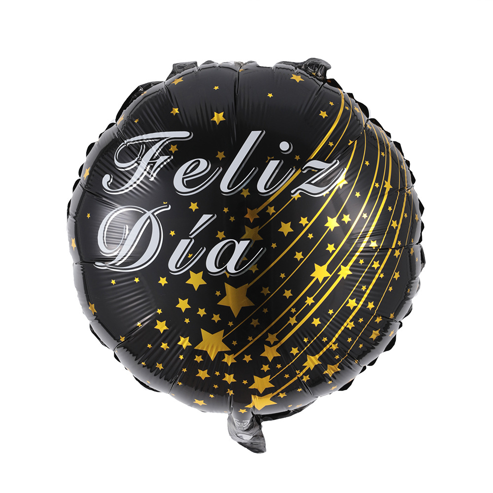 18寸西语快乐每一天铝膜气球feliz dia印花圆球 喜庆告白气球批发