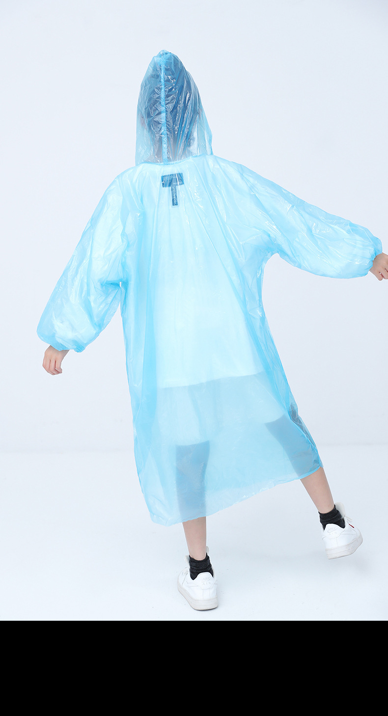 加厚成人一次性雨衣便携pe儿童雨披游乐园户外旅游透明雨衣定制