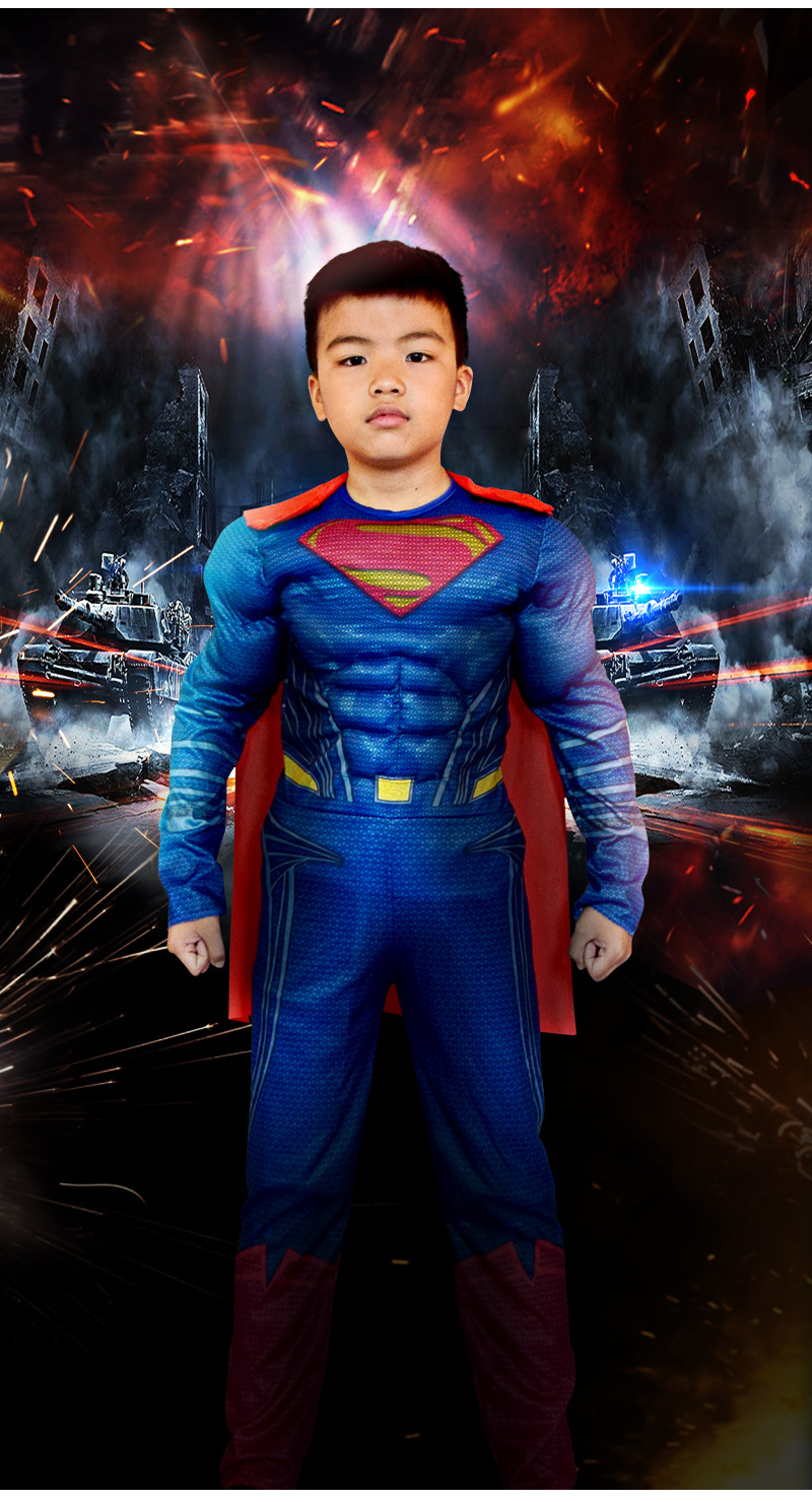 万圣节儿童款cospaly化妆舞会表演舞台风超人服装