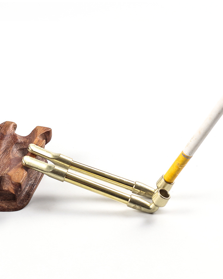 迷你烟斗小号个性卷烟烟丝两用小烟斗铜烟斗过滤烟嘴烟杆 p561