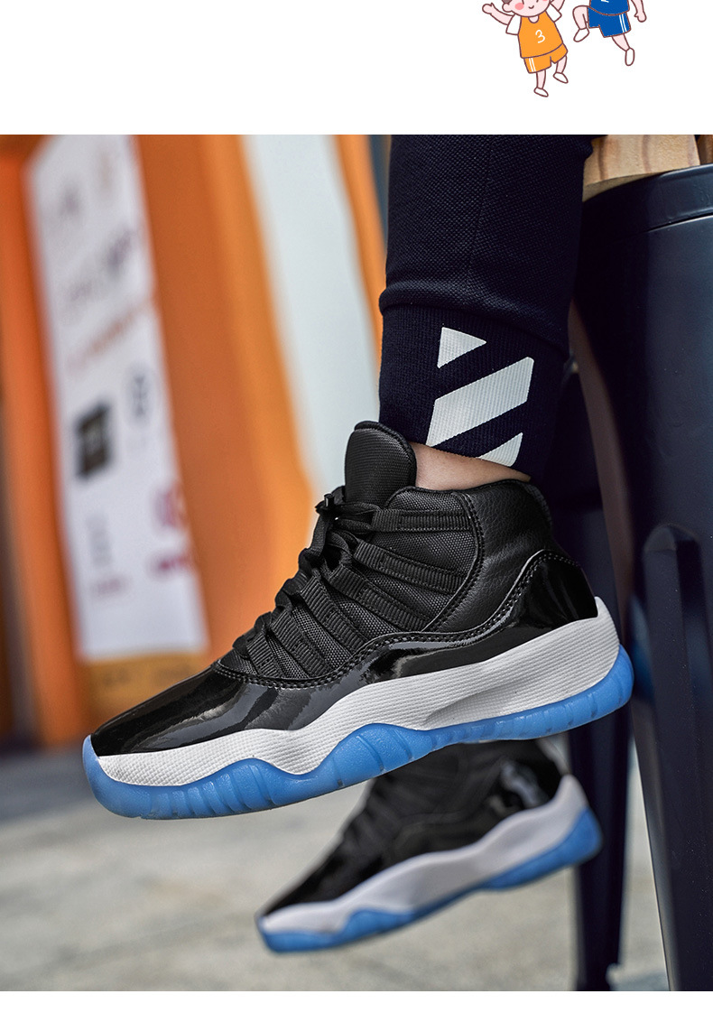 2020秋冬季透气中大童男孩aj11儿童高帮篮球运动鞋缓震高弹大底潮