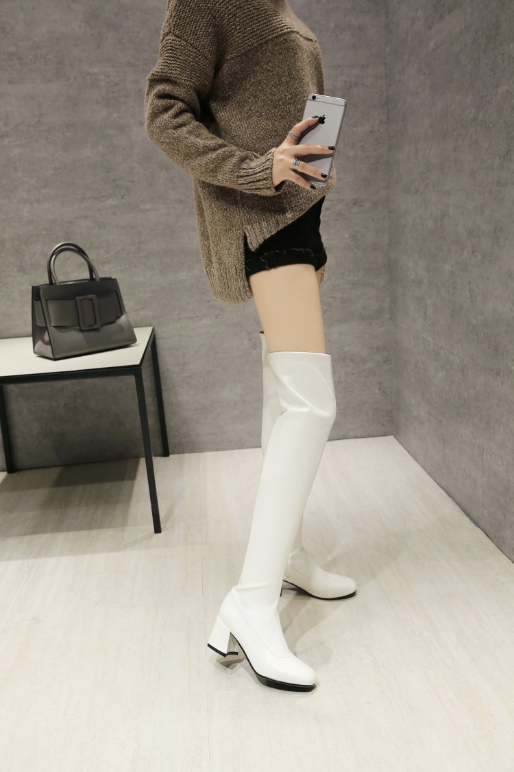 靴子长靴秋冬新款女靴过膝靴高跟靴外贸女鞋大码43速卖通一件代发