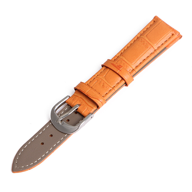 Watch Strap Small Cowhide Pattern Bamboo Strap Men's and Women's Watch Strap Color Leather Watch Strap 12-22mm Manufacturer