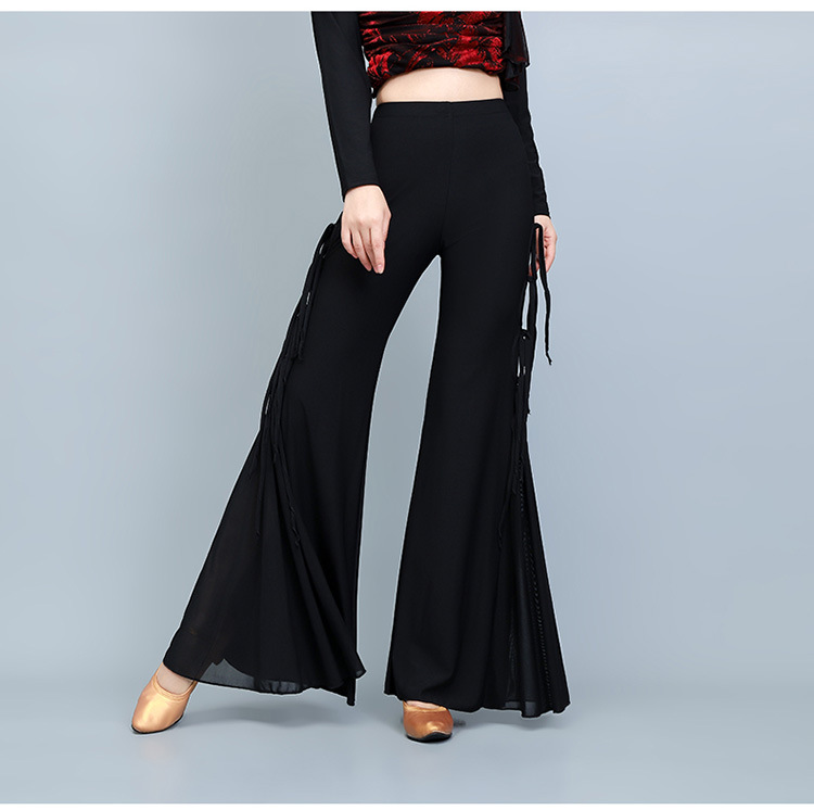 舞曌拉丁舞裤2020秋季新款跳舞裤子女吉特巴三步踩舞蹈裤国标长裤