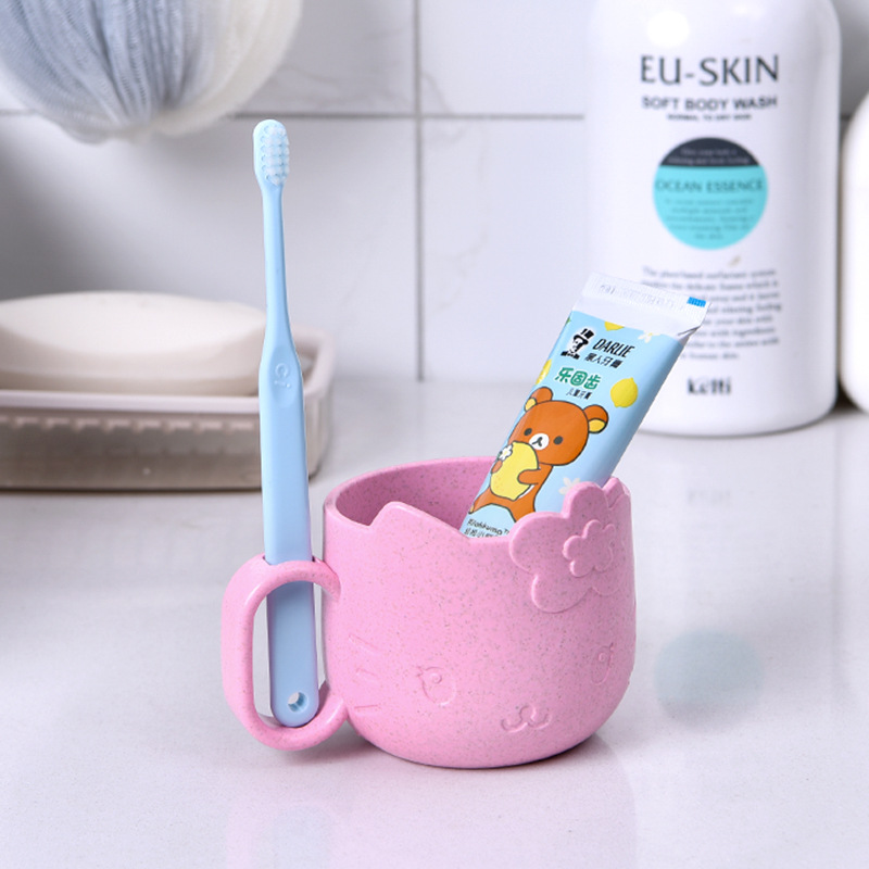 nordic style cartoon wheat straw water cup wheat fiber milk cup juice cup children drinking cup