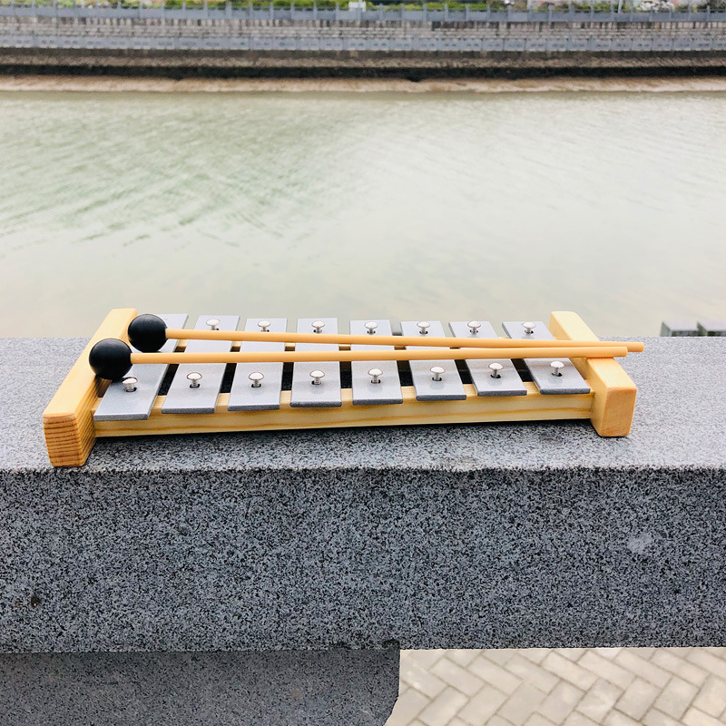 厂家直销奥尔夫8音敲琴灰色铝板琴木质底座八音打琴儿童打击乐器