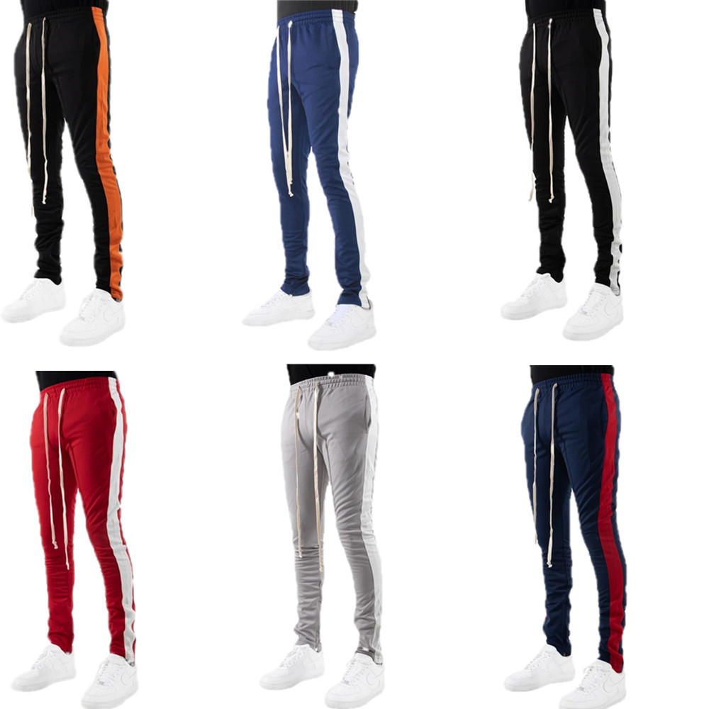 一件代发春秋季新款时尚条纹长裤 跨境热卖休闲裤 运动健身运动裤