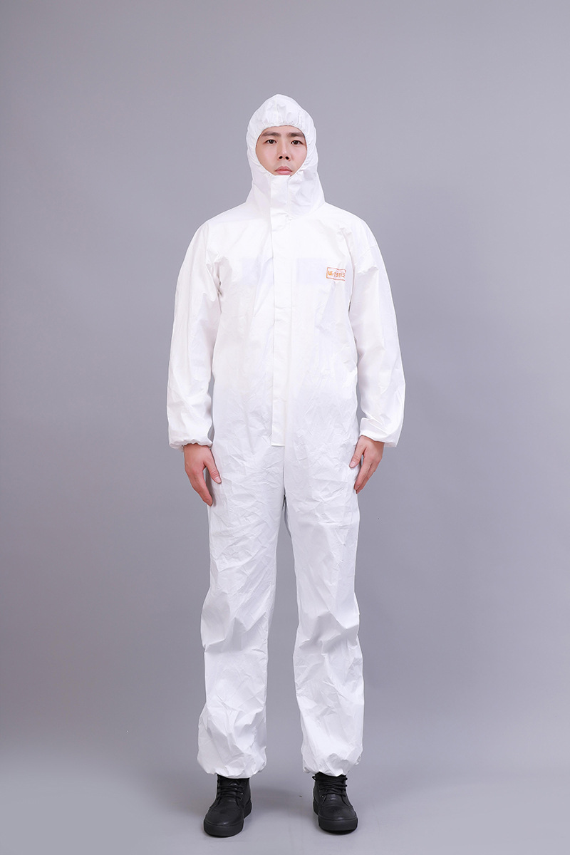 一次性防化服一次性防护服覆膜防油拒水透气防疫用防化服隔离衣