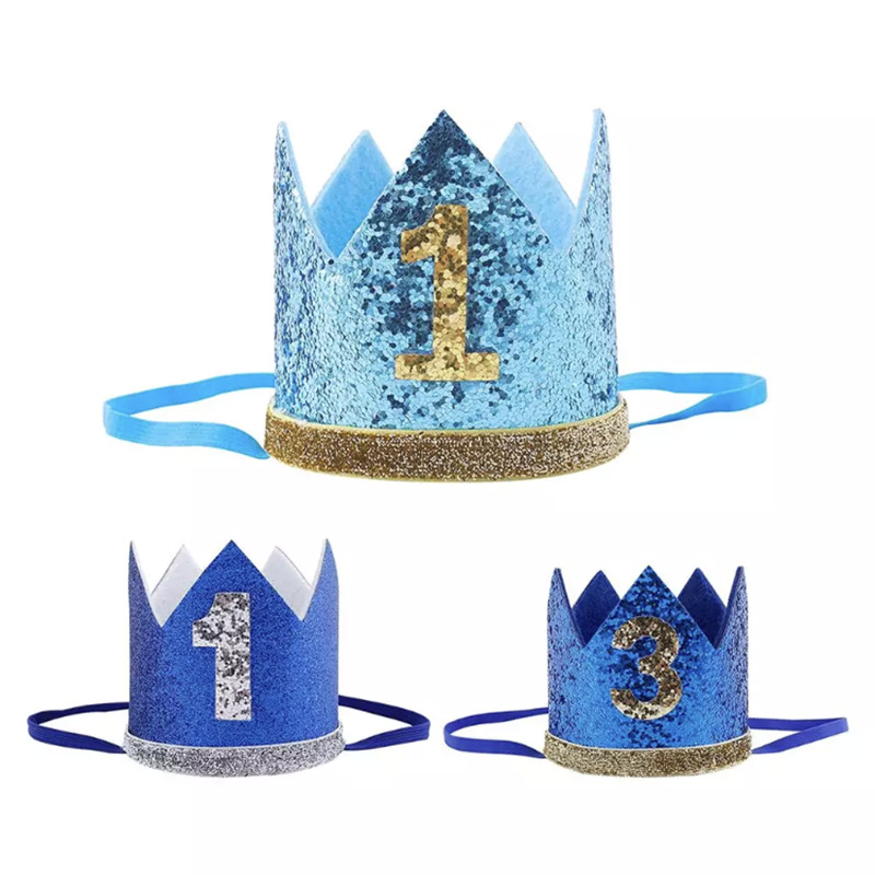 European and American New Children's Hair Band Shiny Crown Hat Baby Birthday Party Headdress Performance Photo Baby Headband