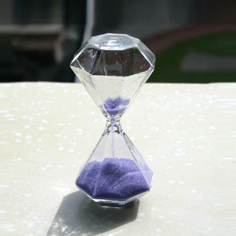 钻石水晶沙漏客厅摆件创意玻璃沙漏家居装饰礼品时间计时器流沙瓶
