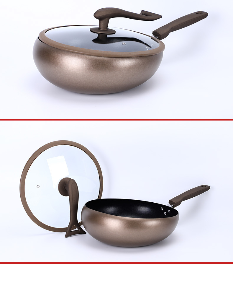 厂家直销新款回飞锅合金防溅不粘锅炒锅可立式锅盖礼品锅厨房家用