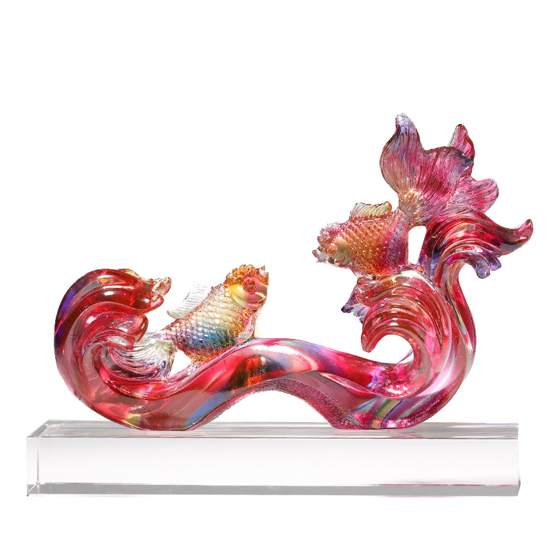 琉璃鱼如意摆件新房搬新房装饰乔迁礼品送闺蜜姐妹结婚礼物