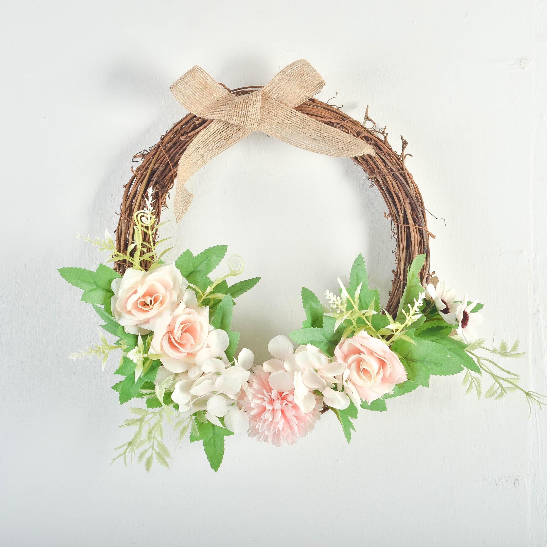 森系婚庆婚礼绢花花环场景装饰婚纱店墙面饰品美式门环房间装饰