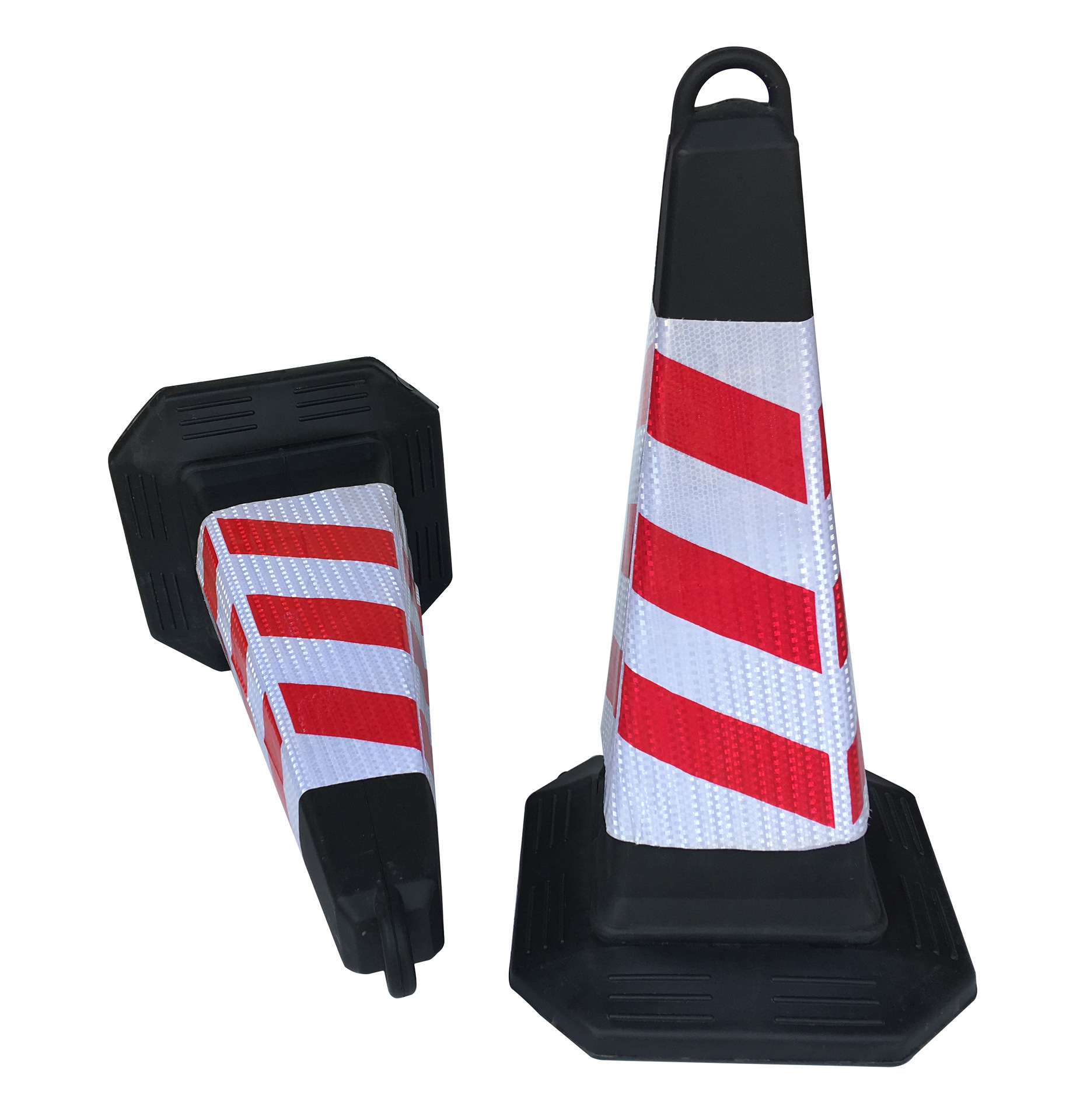 粤盾交通防撞塑料提环方锥橡胶隔离路锥雪糕筒停车警示路障反光锥