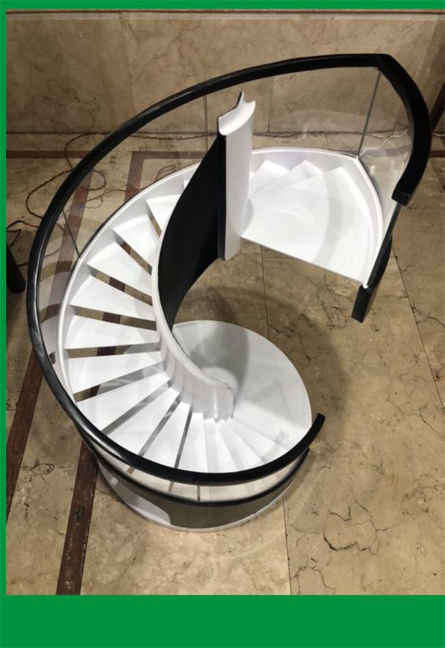 深圳厂家上门定制钢木旋转楼梯,钢结构楼梯