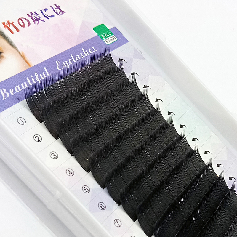 Factory Wholesale Flat Hair Baby Curved Grafting False Eyelashes Silk Fiber Baby Warped Plant Eyelashes Single Hair Taking