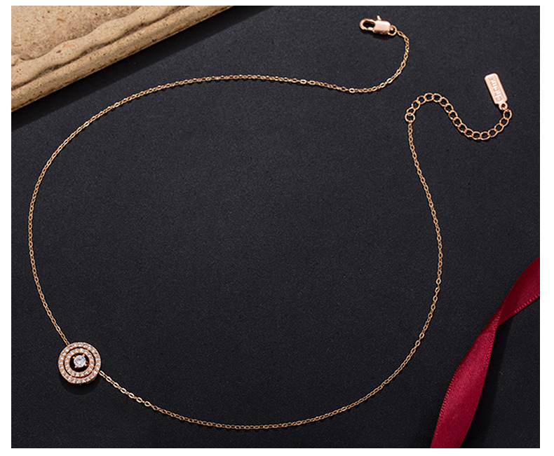 新加坡chomel新款项链女双环带钻网红轻奢小众设计锁骨链厂家直销