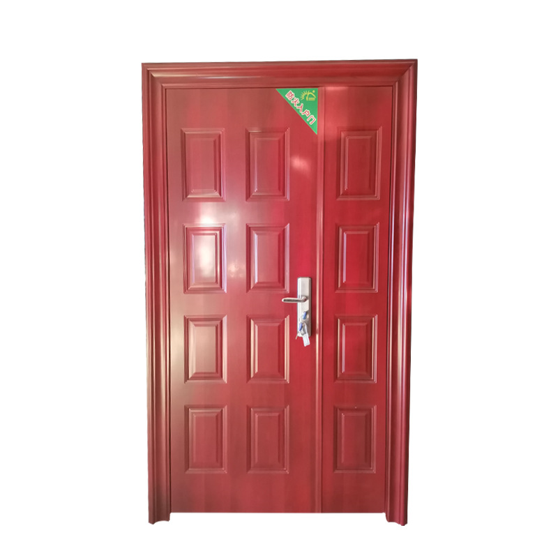 厂家直销转印钢制入户门 现代欧式实木防盗门 钢制热转印防火门