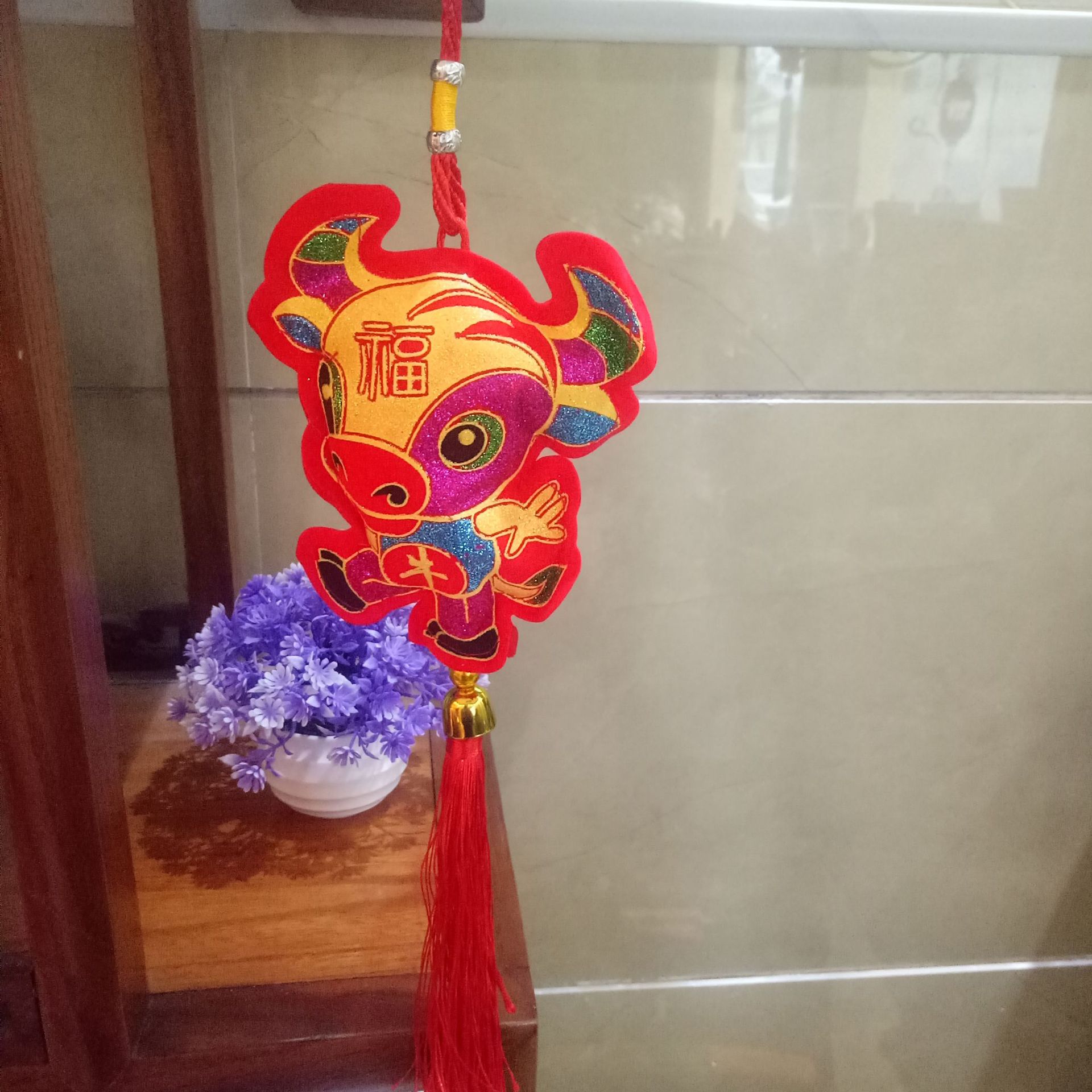 厂家出售新年公司年会礼品 生肖牛吉祥物挂饰 春节喜庆挂件