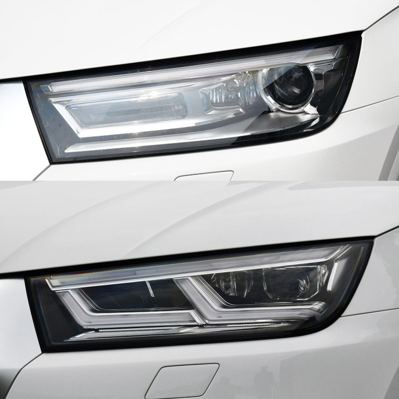 适用于奥迪前照灯18 19 20款 全新q5l大灯罩外壳双色镜面原装后壳